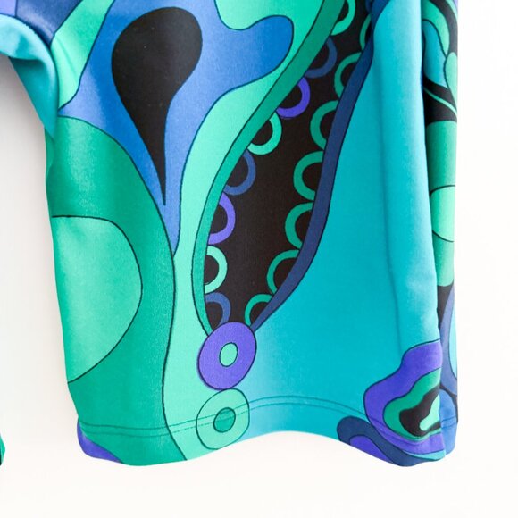 PUCCI Blue Orchidee Printed Off-the-shoulder Romper - Picture 13 of 16